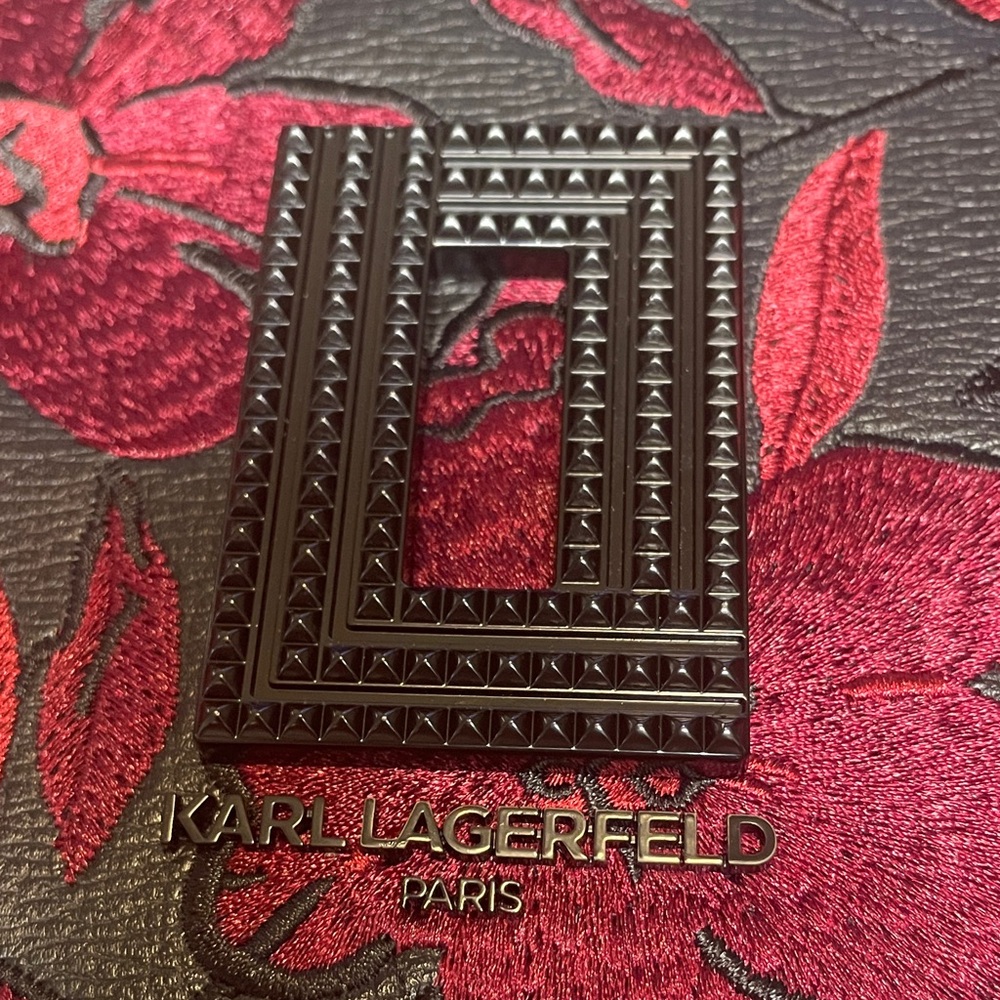 Karl Lagerfeld Black and Red Floral Crossbody Bag - Picture 14 of 16